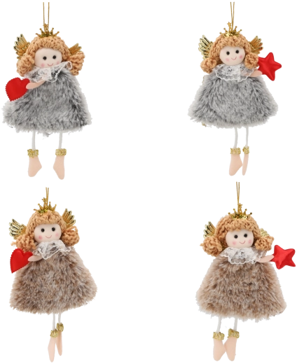 Kerst hangornament engeltje 8 × 16 cm