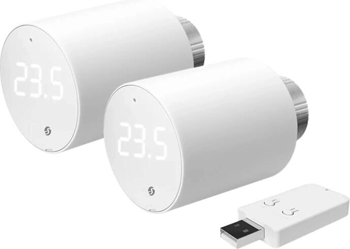 Shelly BLU TRV thermostatische knop met Wi‑Fi en Bluetooth – set van 2 stuks met bedieningsunit