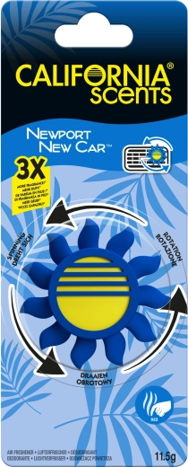 Auto-luchtverfrisser voor ventilatierooster California Scents Newport New Car – draaiende zon