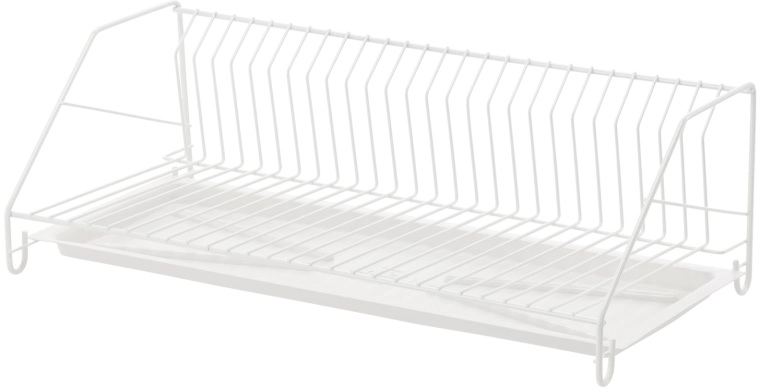 Enkelvoudig afdruiprek voor borden 50 cm, wit gelakt