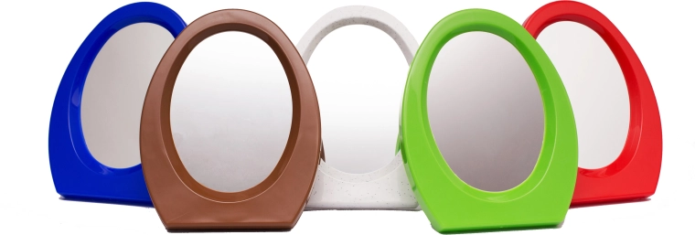 Cosmetische spiegel met standaard, ovaal