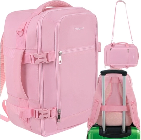 Reis rugzak voor in de cabine 40 × 25 × 20 cm roze TRIZAND 2-in-1