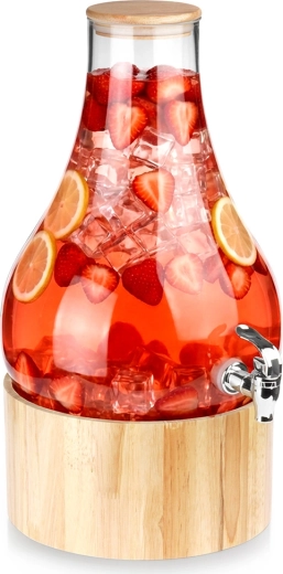 Glazen drankdispenser met kraantje en standaard 6,5 l