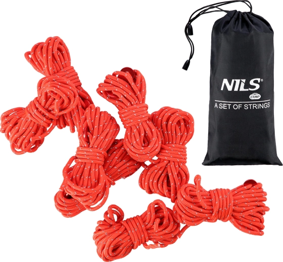 Set NILS Camp reflecterende spansnoeren 4,15 m met aluminium spanners