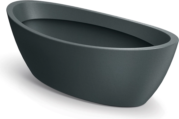 Ovale bloempot Aria 40 cm, grafiet