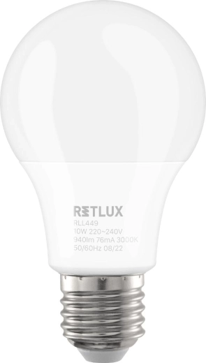 LED-lamp Retlux E27 10 W 940 lm warm wit, dimbaar met schakelaar