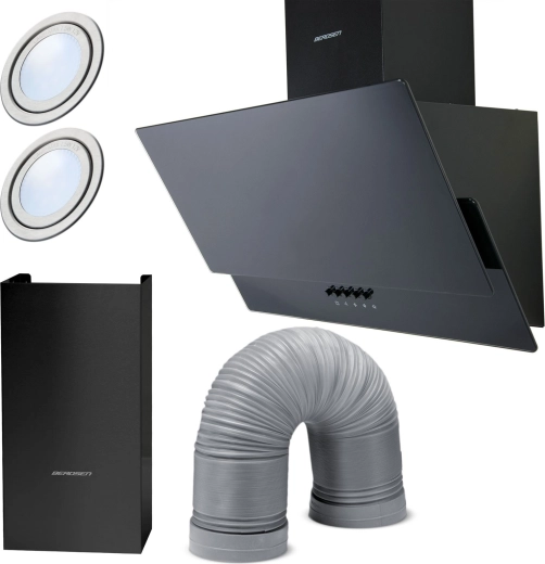 Schoorsteenafzuigkap 60 cm Berdsen BT-211, zwart