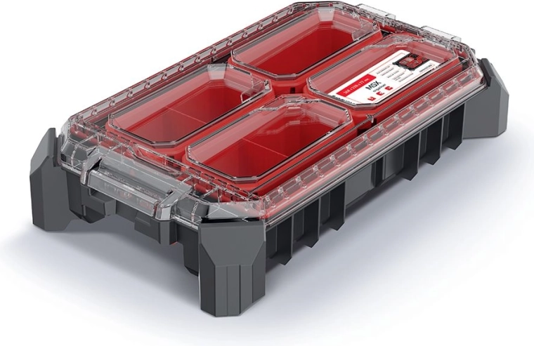Modulaire organizer MSX 36,8 × 22,8 × 7,7 cm met transparant deksel