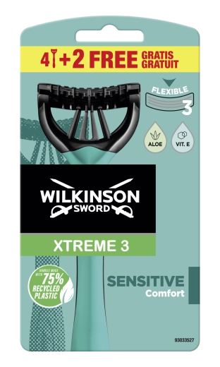 Wegwerpscheermesjes WILKINSON SWORD Xtreme3 Sensitive 6 stuks