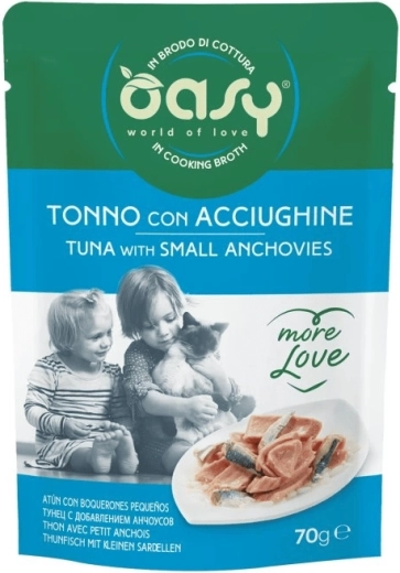 Oasy zakje More Love – tonijn met kleine ansjovisjes 70 g