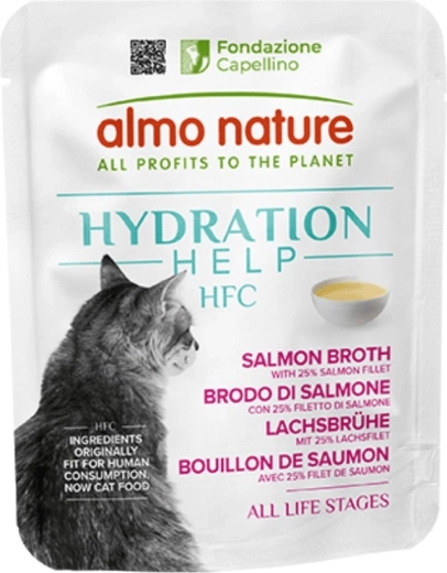 Almo Nature HFC Hydratation Help voor katten – zalmbouillon 50 g