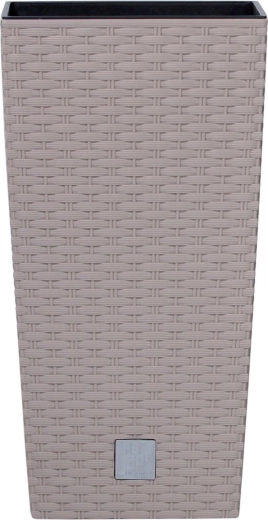 Bloempot Rato Square met inzet 29 × 29 × 55 cm, mocca