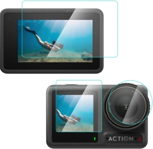 Gehard beschermglas Puluz 3-in-1 voor DJI Osmo Action 4