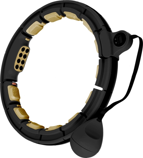 Slimme massage hula hoop met gewicht, magneten en teller – zwart