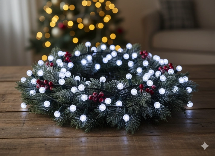 LED kerstlichtsnoer Cherry Ball 200 LED koel wit 19 m