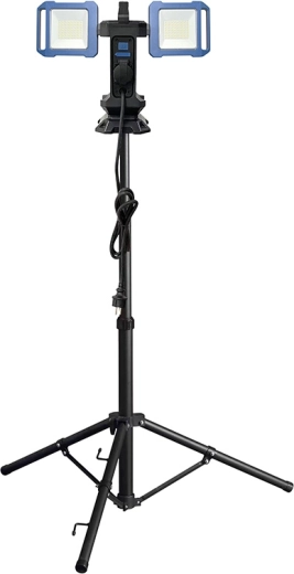 Solight dubbele draagbare telescopische ledwerklamp met stopcontact en USB, 2 × 30 W