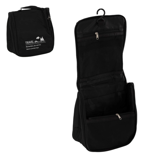 Reistoilettas met haak, waterafstotend, 20,5 × 20 × 9 cm