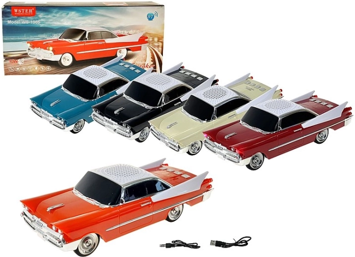 Retro Bluetooth-speaker in autovorm met FM-radio