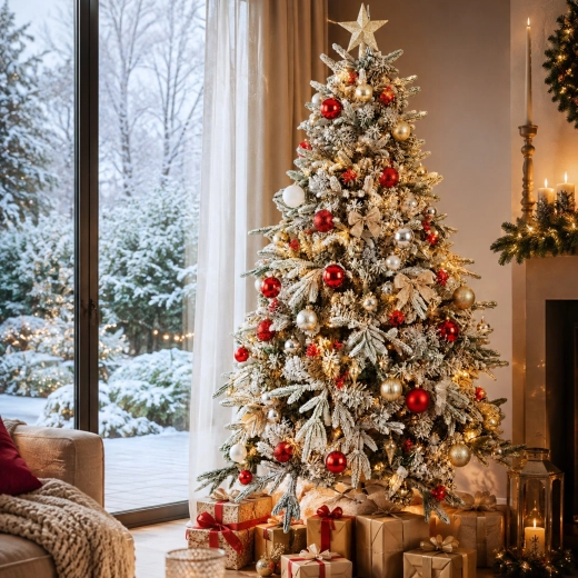 Premium kunstkerstboom, sterk besneeuwde spar 160 cm - 1 stuk