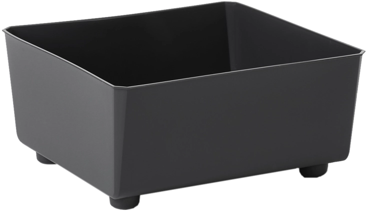 Plantenbak SAGA 285 × 285 mm zwart van gerecycled plastic