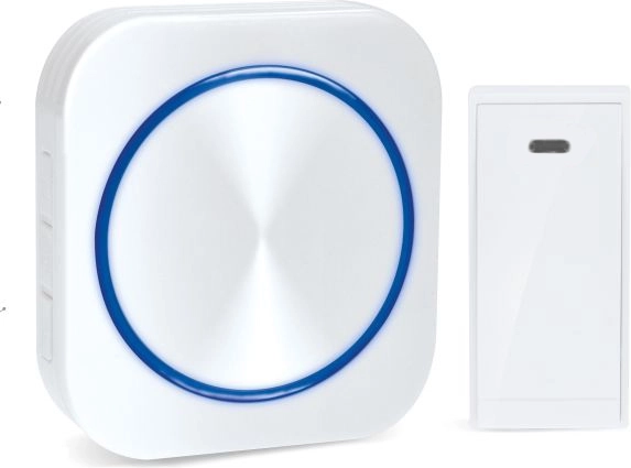 Solight draadloze deurbel voor in het stopcontact met batterijloze knop (learning code), wit