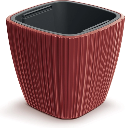 Bloempot ORO 30 cm retro rood met inzetstuk