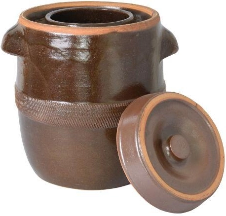 Keramische zuurkoolvat 5 l met deksel