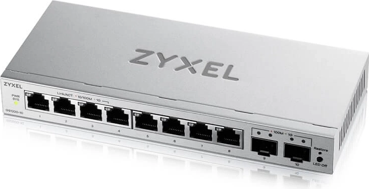 Zyxel GS1200-10 v3 – 8-poorts gigabitswitch met 2 SFP-uplinks