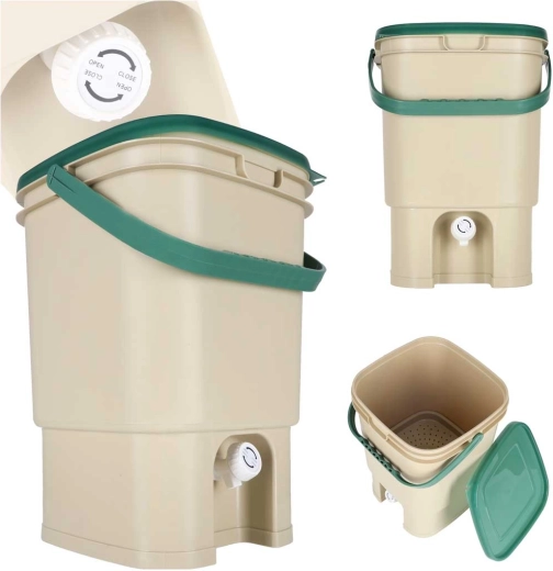 Huishoudelijke keukencomposteerder 15 l met kraantje