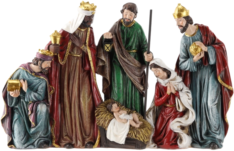 Decoratieve kerststal Geboorte van Jezus met drie koningen - 1 stuk