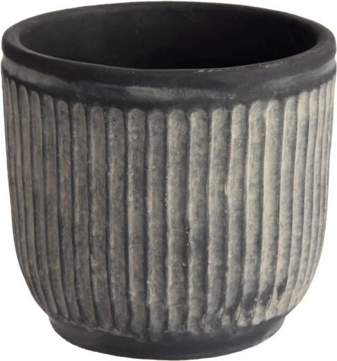 Bloempot RELIEF van cement zwart 14 × 14 × 13 cm