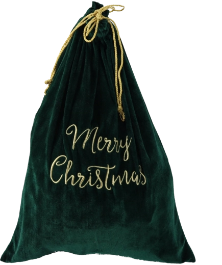 Kerstcadeauzak 50 × 70 cm groen met opschrift Merry Christmas