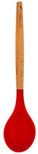 Kitchisimo serveerlepel, rood, siliconen en hout