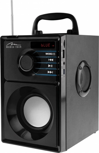 Draagbare luidspreker MEDIA‑TECH boombox silver met bluetooth 5.1 en fm‑radio