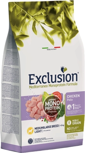 Exclusion Monoprotein Light kipbrokjes voor middelgrote en grote hondenrassen, 3 kg