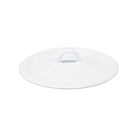 Geëmailleerde deksel wit/crème 16 cm