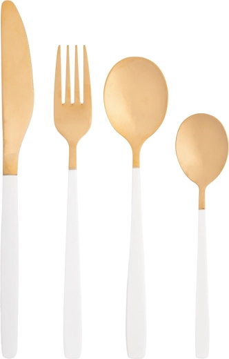 Noble gold white bestekset 24 stuks in een fluwelen geschenkbox
