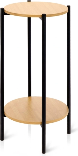 Ronde metalen bijzettafel met twee bladen 31 × 31 × 61 cm - 1 stuk