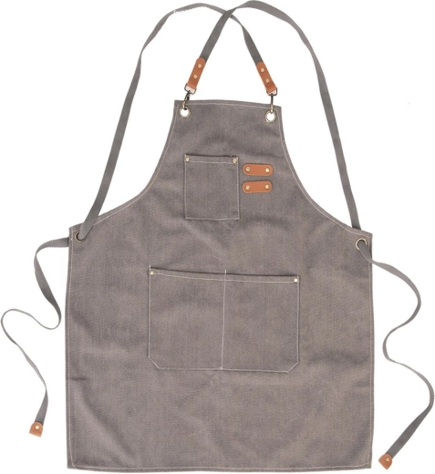 Keukenschort met kruislingse strik en zakken