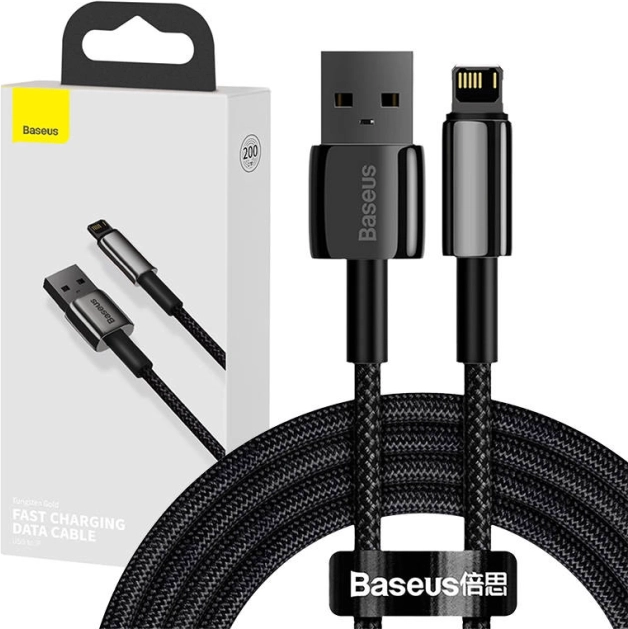 Baseus Tungsten Gold kabel USB – Lightning 2,4 A 2 m – zwart