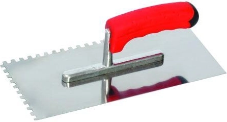 Roestvrijstalen troffel met tanden 4×4 mm 280 × 130 mm