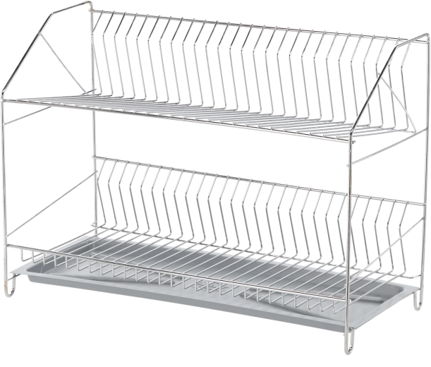 Twee-laags afdruiprek voor vaat ANDER, verchroomd, zilverkleurig