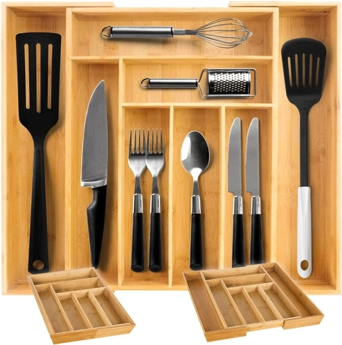 Bamboe uitschuifbare lade-organizer RUHHY