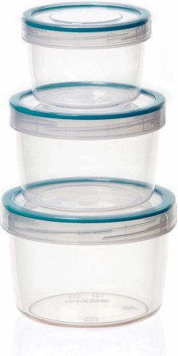 Set van 3 ronde voedselbewaarbakjes met afdichting