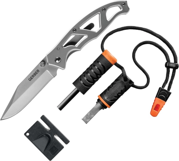 Gerber Paraframe combo kampeerset 3-delig (mes, vuurstarter, slijper)
