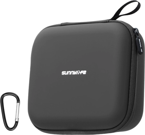Leren etui Sunnylife met gaasvak voor DJI Neo 2, zwart