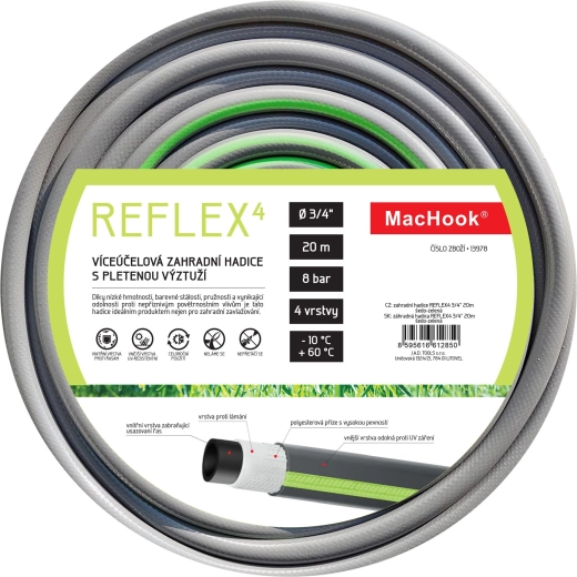 tuinslang Reflex4 3/4", 20 m, grijs‑groen
