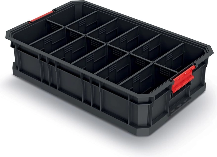 Modulaire transportbox met schotten 520 × 327 × 125 mm