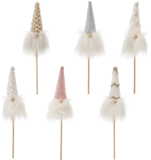 Kerstkabouter op stok voor bloempot 24 cm