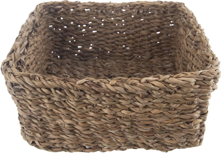 Grote beige opbergmand van zeegras